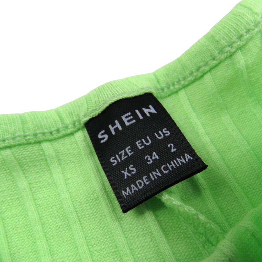 Shein Ribbed Lime Green Romper Extra Small - Picture 5 of 6